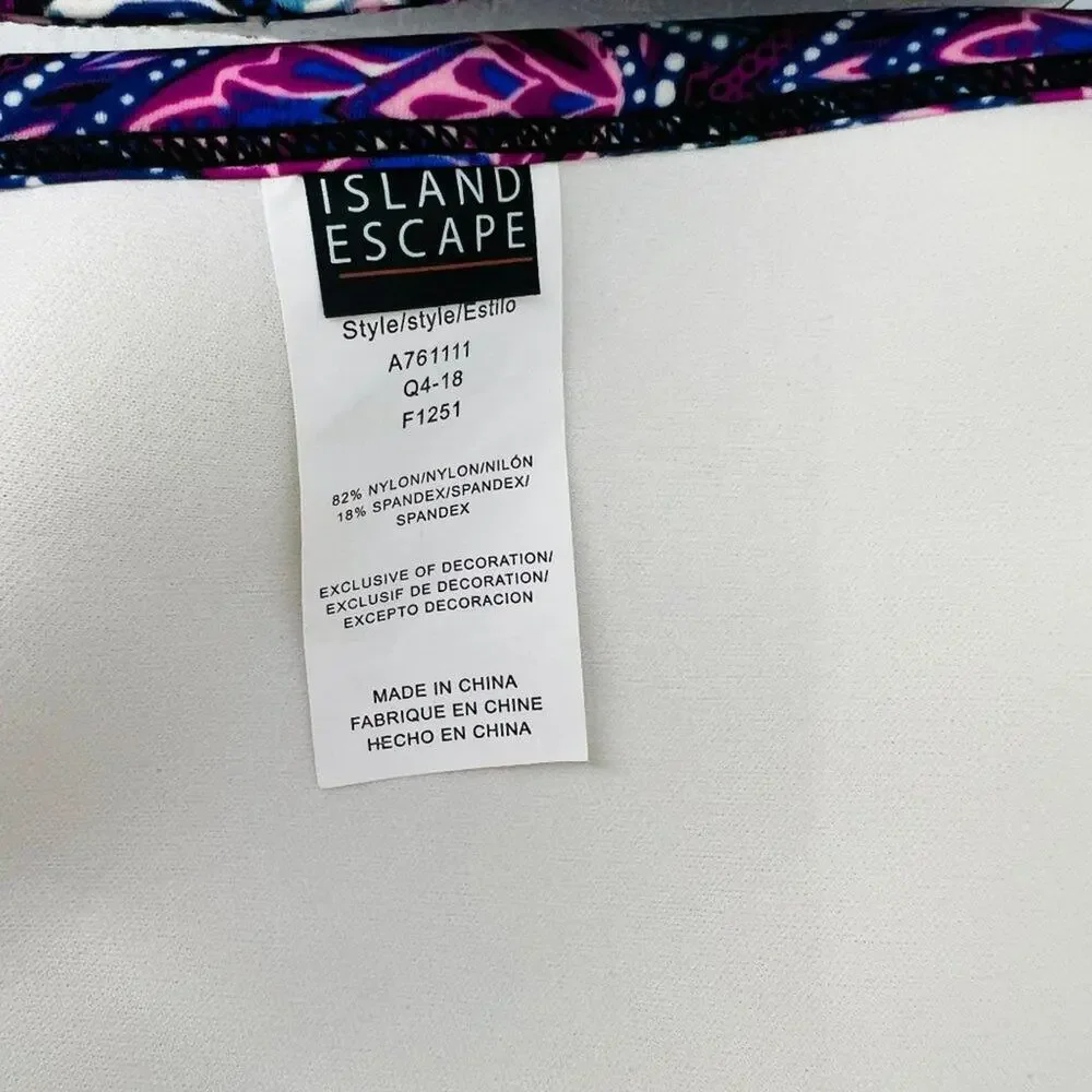 Island Escape Heaven Sent Scorpio Tankini Top Womens Swim Size 16